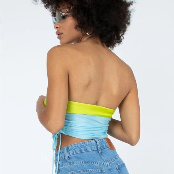 Princess Polly Deven Top Blue / Green - Picture 5 of 8